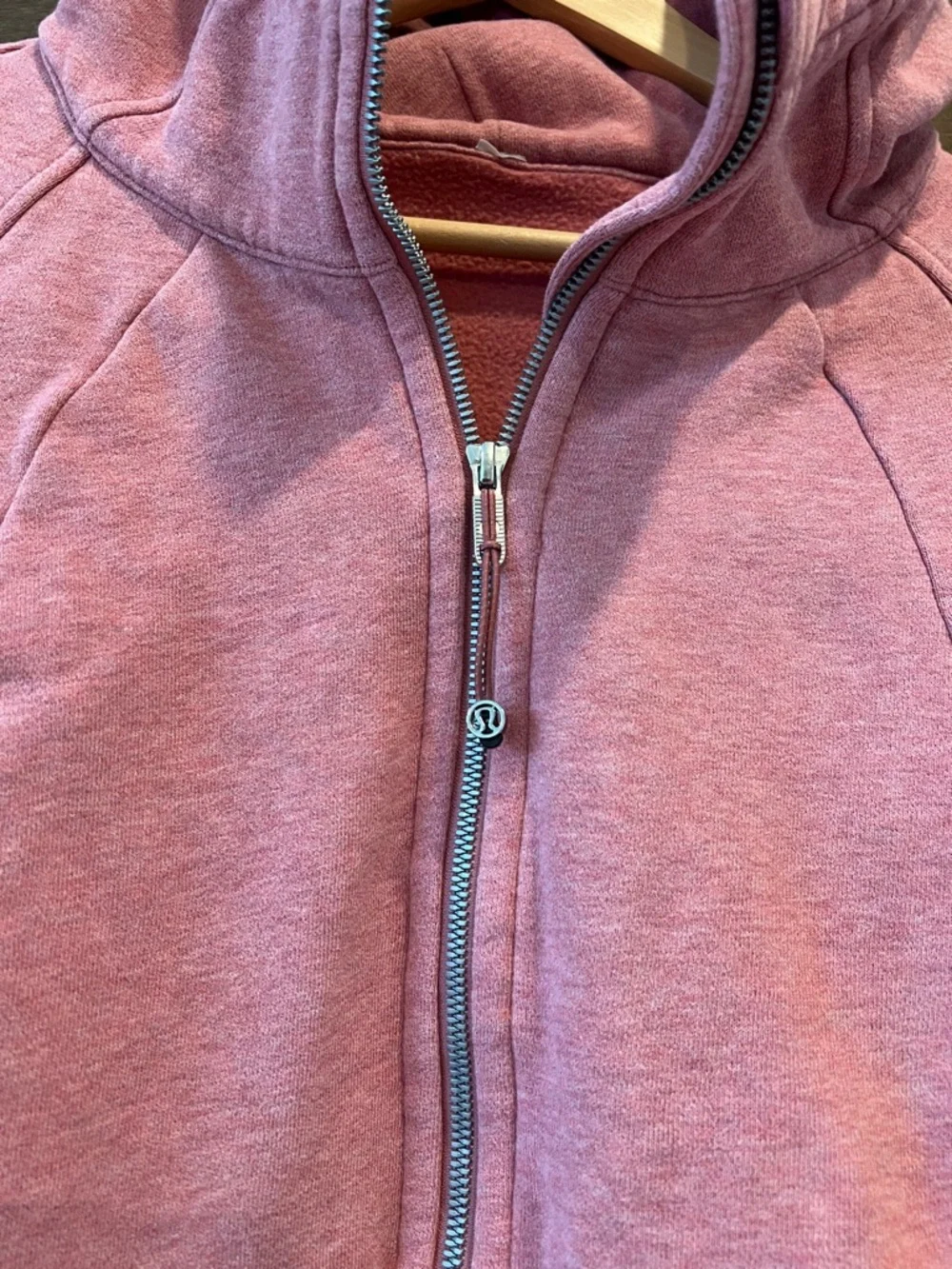 Lululemon Women's Scuba Hoodie *Light Cotton Fleece Heathered Brier Rose Size 18 - Picture 4 of 8